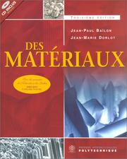 Cover of: Des matériaux (avec CD-Rom PC) by Jean-Paul Baïlon