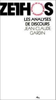 Cover of: Les analyses de discours. Actualités de la recherche scientifique