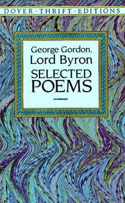 Cover of: Selected poems by Lord Byron