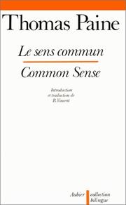Cover of: Le sens commun by Thomas Paine, Bernard Vincent