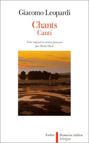 Cover of: Chants (bilingue). Canti by Giacomo Leopardi
