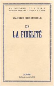 Cover of: De la fidélité (livre non massicoté)