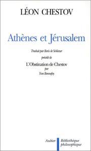 Cover of: Athènes et Jérusalem by Léon Chestov, Yves Bonnefoy