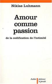 Cover of: Amour comme passion