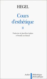 Cover of: Cours d'esthétique