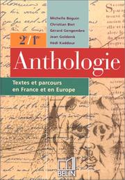 Bac français, anthologie, élève by Biets
