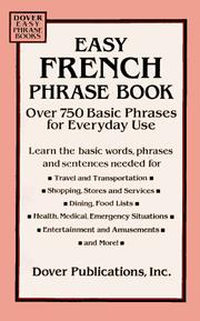Cover of: Easy French Phrase Book: Over 750 Phrases for Everyday Use