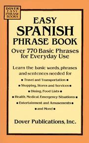 Cover of: Easy Spanish Phrase Book: Over 770 Basic Phrases for Everyday Use (Dover Easy Phrase)