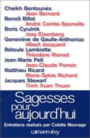 Cover of: Sagesses pour aujourd'hui