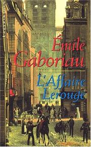 Cover of: L'Affaire Lerouge by Émile Gaboriau