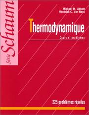 Cover of: Thermodynamique : Cours et problèmes, 225 problèmes résolus