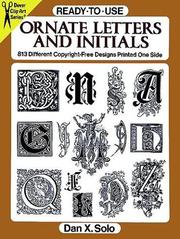 Cover of: Ready-to-Use Ornate Letters and Initials by Dan X. Solo