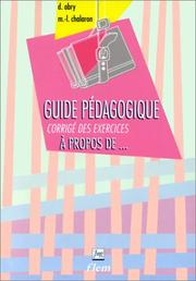 Cover of: Propos De...: Guide Pedagogique