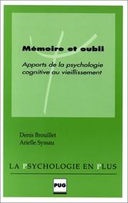 Cover of: Mémoire et oubli