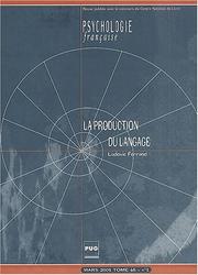 Cover of: Production du langage (tome 46) nø1/2001