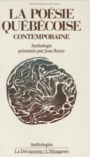 Cover of: La Poésie québécoise contemporaine