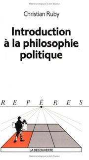 Cover of: Introduction à la philosophie politique