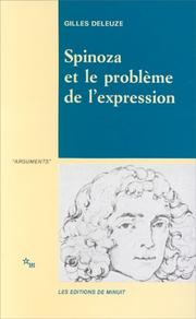 Cover of: Spinoza et le problème de l'expression