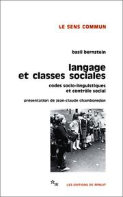 Cover of: Langage et classes sociales  by Basil Bernstein