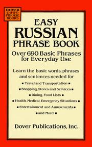 Cover of: Easy Russian Phrase Book: Over 690 Basic Phrases for Everyday Use (Dover Easy Phrase Books)