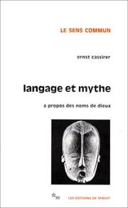 Cover of: Langage et mythe by E. Cassirer