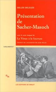 Cover of: Présentation de Sacher-Masoch  by Gilles Deleuze