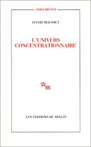Cover of: L'univers concentrationnaire
