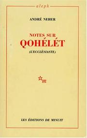 Cover of: Notes sur Qohélét (L'Ecclésiaste)