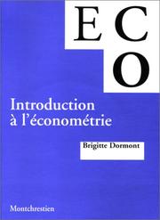 Cover of: Introduction à l'économétrie