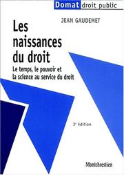 Cover of: Les naissances du droit by J. Gaudemet