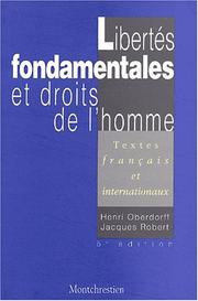 Cover of: Libertés fondamentales et Droits homme, 5e éd. by Robert