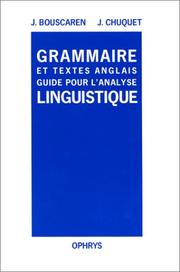 Cover of: Grammaire et Textes Anglais: Guide pour L'Analyse Linguistique