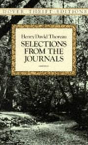 Cover of: Selections from the journals