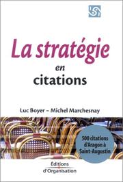 Cover of: La stratégie en citations