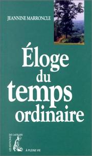 Cover of: Eloge du temps ordinaire