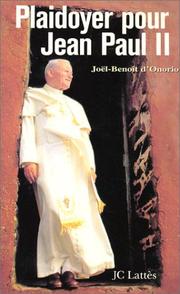 Cover of: Plaidoyer pour Jean-Paul II