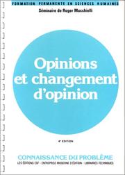Cover of: Opinions et changements d'opinions