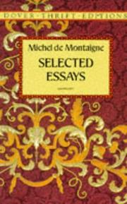 Cover of: Selected essays by Michel de Montaigne