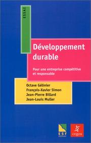 Cover of: Le Développement durable  by Octave Gélinier