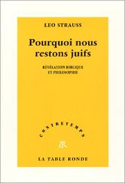 Cover of: Pourquoi nous restons juifs  by Leo Strauss, Olivier Sedeyn