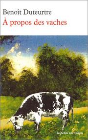 Cover of: A propos des vaches