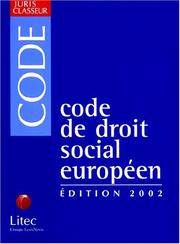 Cover of: Code De Droit Social Europeen