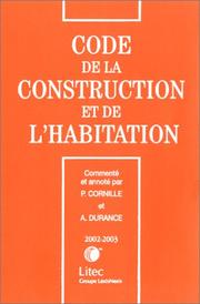 Cover of: Code de la construction et de l'habitation 2002-2003