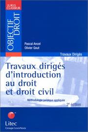 Cover of: Travaux dirigés d'introduction au droit et droit civil