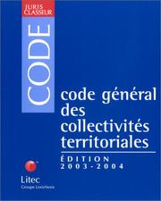 Cover of: Code général des collectivités territoriales 2003-2004