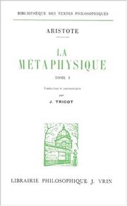 Cover of: La métaphysique
