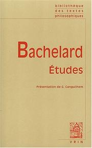 Cover of: Etudes by Gaston Bachelard