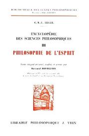 Cover of: Encyclopédie des sciences philosophiques