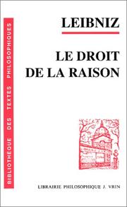 Cover of: Le droit de la raison