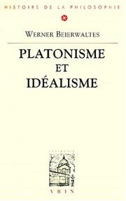 Cover of: Platonisme et idéalisme